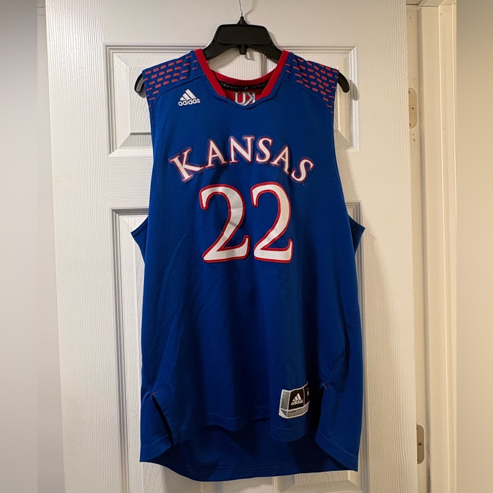 Adidas Royal Blue Kansas Basketball Jersey